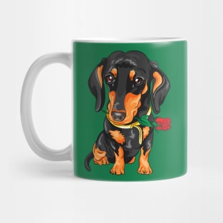 dog with red roses Mug